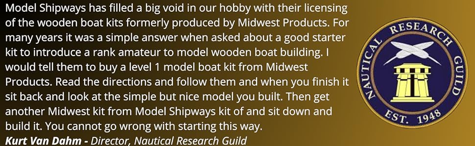 Model Shipways endorsement by Kurt Van Dahm, Director of the Nautical Research Guild est.1948
