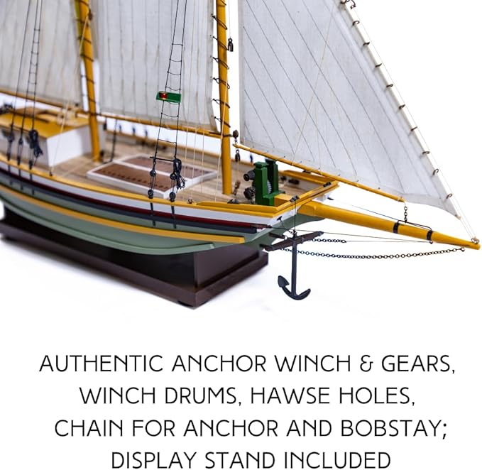 SF Scow Schooner Model Anchor and Winch View