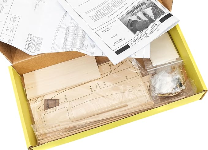 SF Scow Schooner Model Pieces and Instructions in Kit