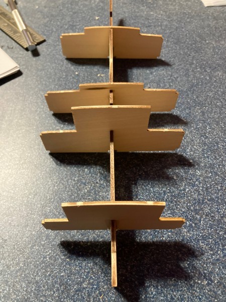 Basswood Frames and Keel Assembled