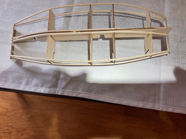 Keel, Chine, and Sheer Battens Attached to frames and Keel