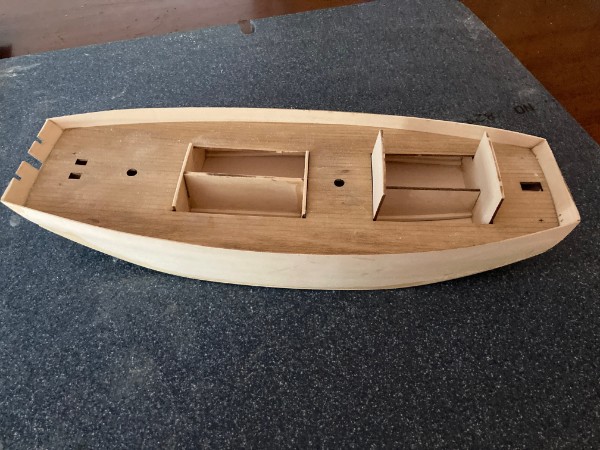 Deck and Side Planks Attached to Battened Frames and Keel